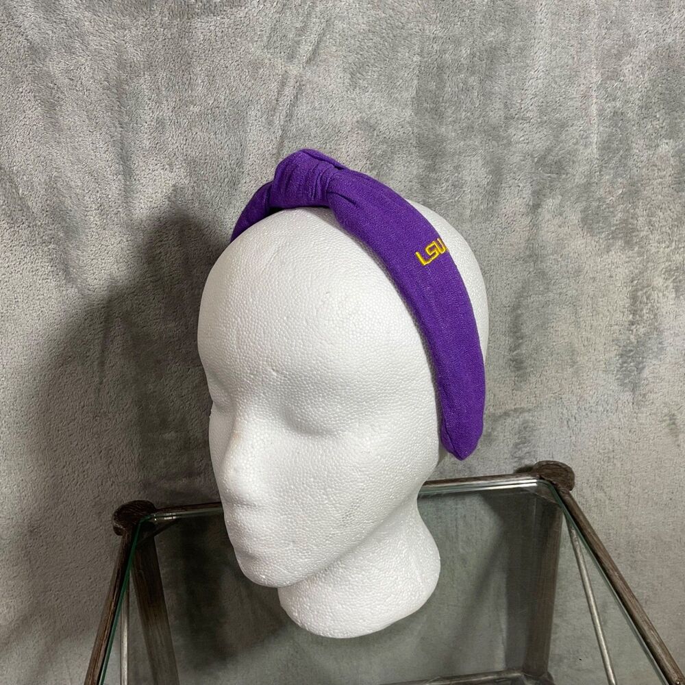 Emerson Street LSU Tigers Women's Knot Headband purple linen blend EUC